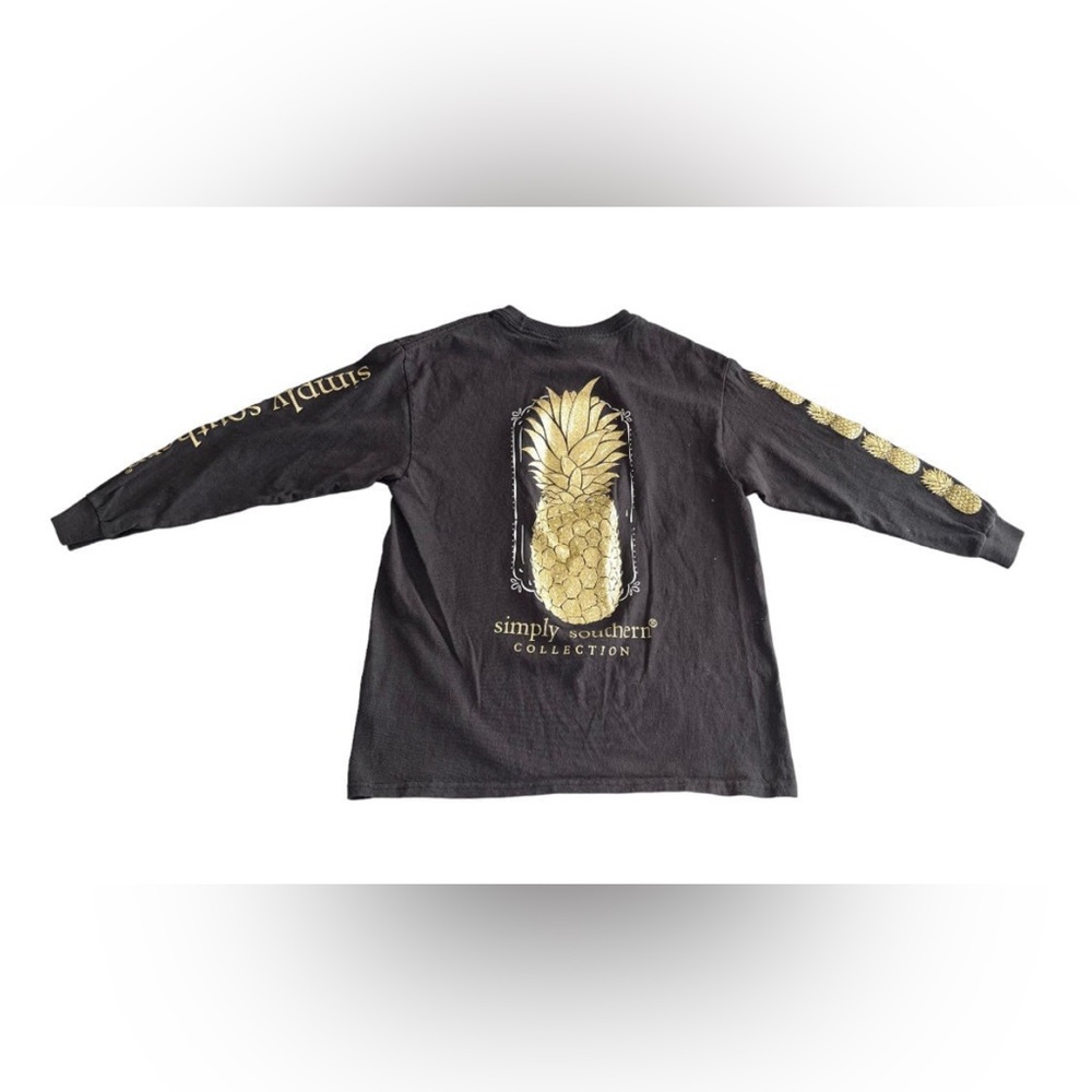 Simply Southern Black & Gold Pineapple Youth Long Sleeve